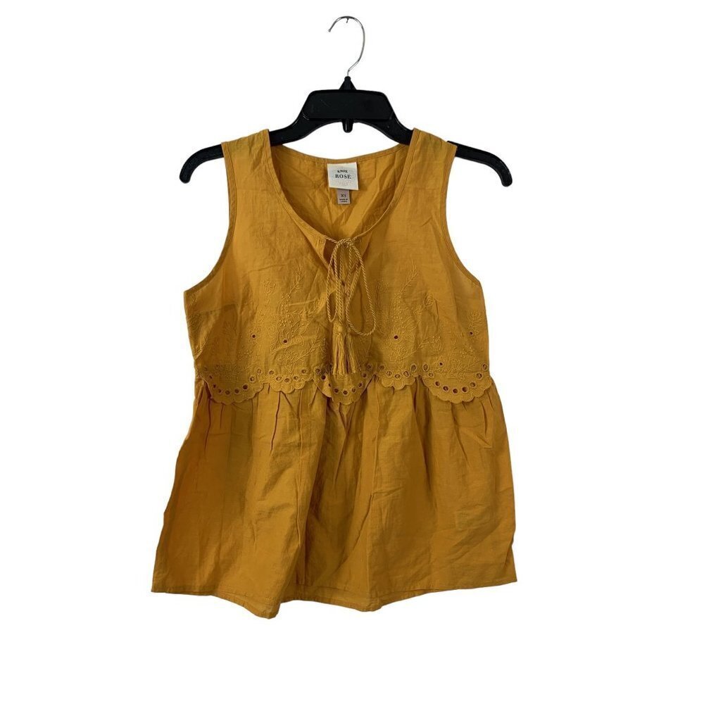 Knox Rose Women's Mustard Yellow Sleeveless Top